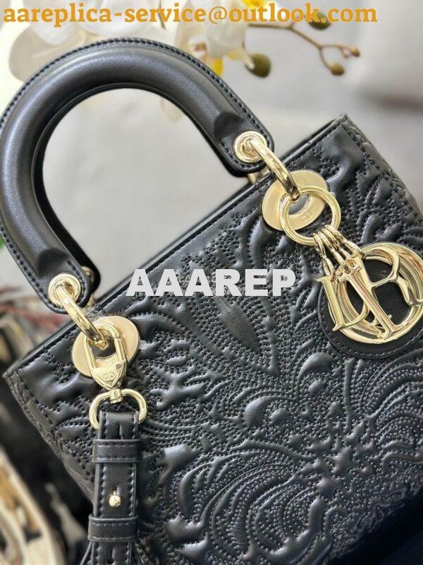 Replica Dior Small Lady Dior My ABCdior Bag Black Quilted-Effect Lambs 4