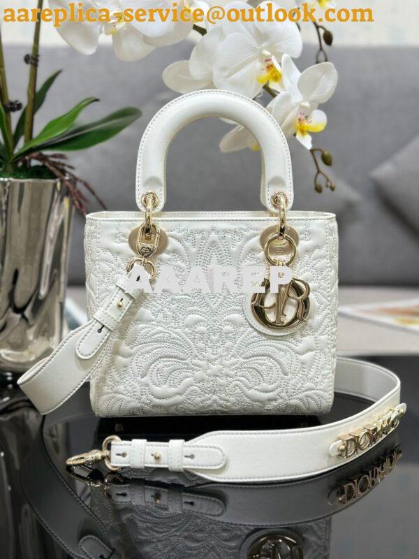Replica Dior Small Lady Dior My ABCdior Bag Latte Quilted-Effect Lambs 2