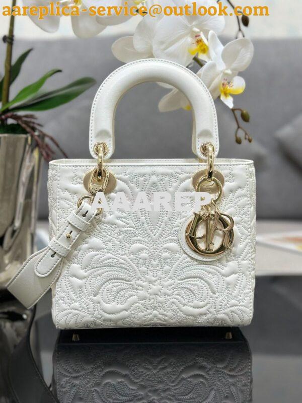 Replica Dior Small Lady Dior My ABCdior Bag Latte Quilted-Effect Lambs 3