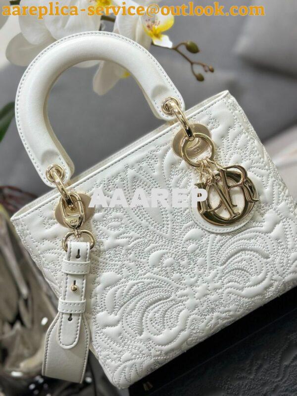 Replica Dior Small Lady Dior My ABCdior Bag Latte Quilted-Effect Lambs 4