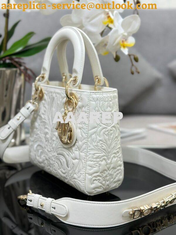 Replica Dior Small Lady Dior My ABCdior Bag Latte Quilted-Effect Lambs 5
