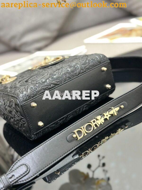 Replica Dior Small Lady Dior My ABCdior Bag Black Quilted-Effect Lambs 8