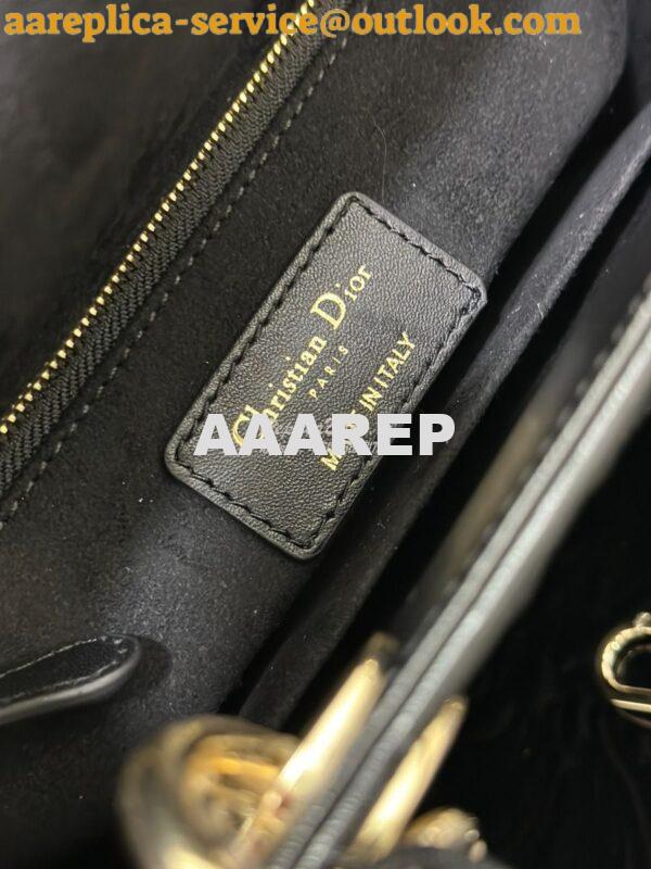 Replica Dior Small Lady Dior My ABCdior Bag Black Quilted-Effect Lambs 10