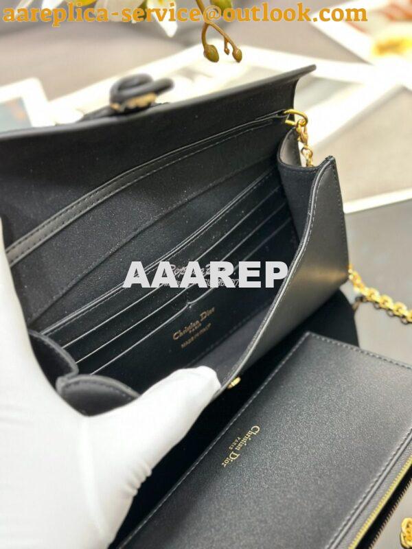 Replica Dior Bobby East-west Pouch With Chain Black Smooth Calfskin S5 8
