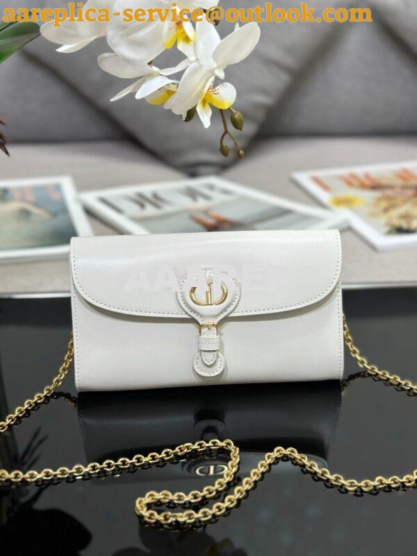 Replica Dior Bobby East-west Pouch With Chain Latte Smooth Calfskin S5 2