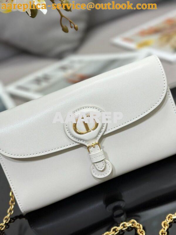Replica Dior Bobby East-west Pouch With Chain Latte Smooth Calfskin S5 3