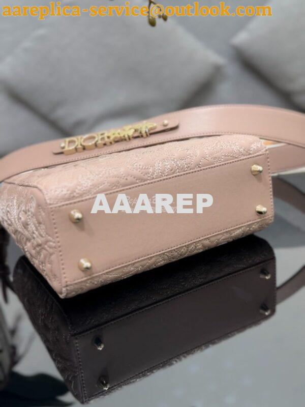 Replica Dior Small Lady Dior My ABCdior Bag Pink Quilted-Effect Lambsk 10
