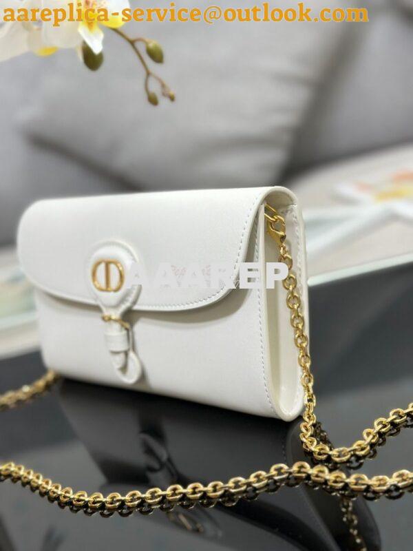 Replica Dior Bobby East-west Pouch With Chain Latte Smooth Calfskin S5 4