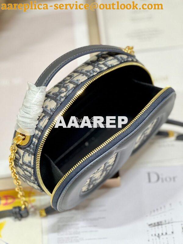 Replica Dior CD Signature Oval Camera Bag Blue Dior Oblique Jacquard 8