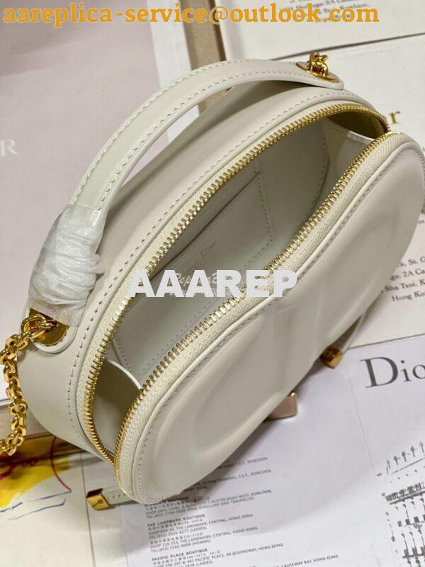Replica Dior CD Signature Oval Camera Bag Latte Calfskin with Embossed 9