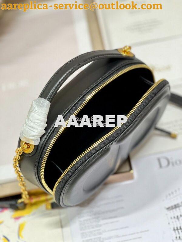 Replica Dior CD Signature Oval Camera Bag Black Calfskin with Embossed 9