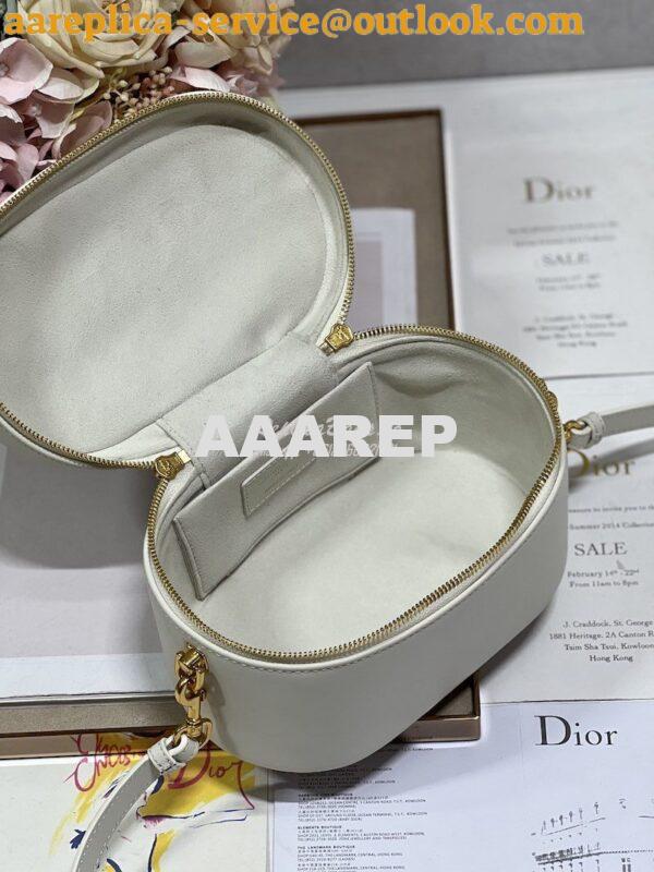 Replica Dior Medium CD Signature Vanity Case Latte Calfskin with Embos 6