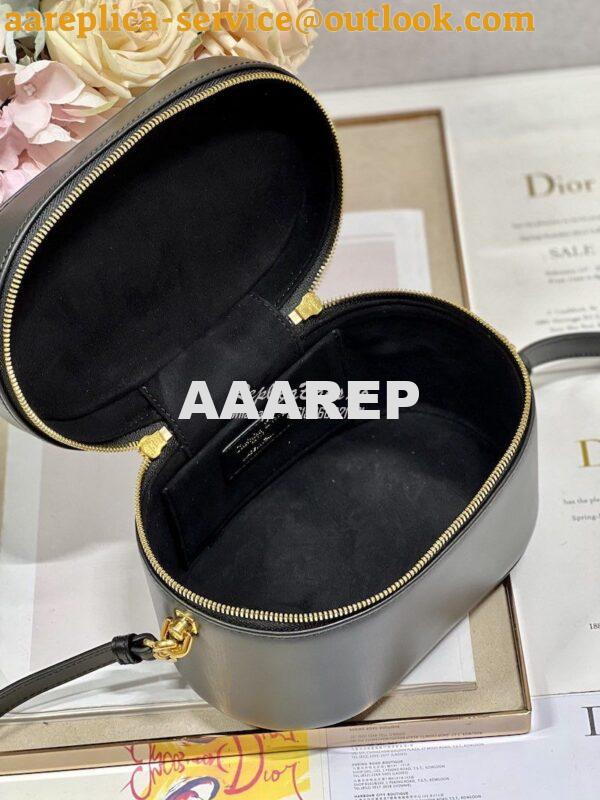 Replica Dior Medium CD Signature Vanity Case Black Calfskin with Embos 8