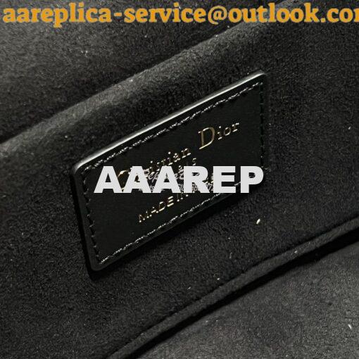 Replica Dior Medium CD Signature Vanity Case Black Calfskin with Embos 9