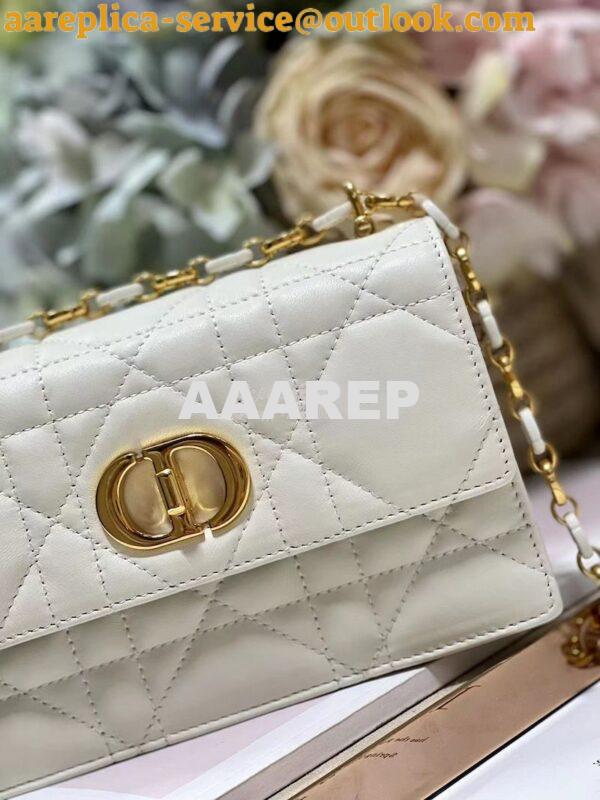 Replica Dior Miss Caro Mini Bag Macrocannage Lambskin S5169U White 2
