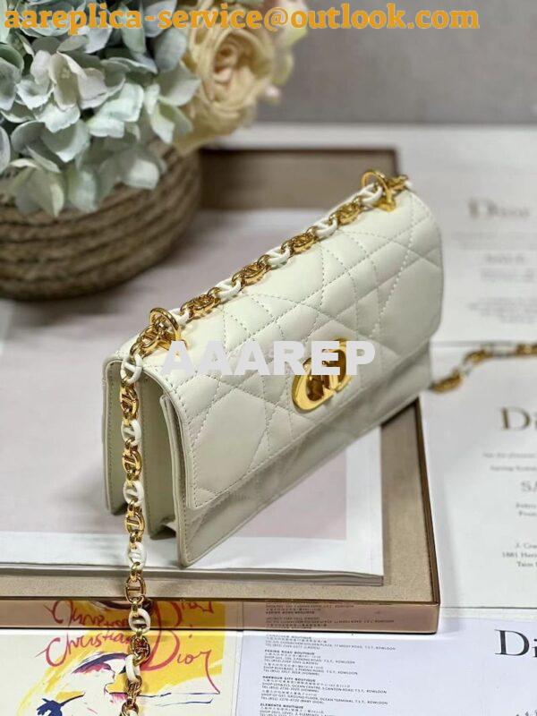 Replica Dior Miss Caro Mini Bag Macrocannage Lambskin S5169U White 3