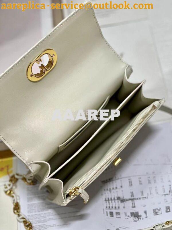 Replica Dior Miss Caro Mini Bag Macrocannage Lambskin S5169U White 5