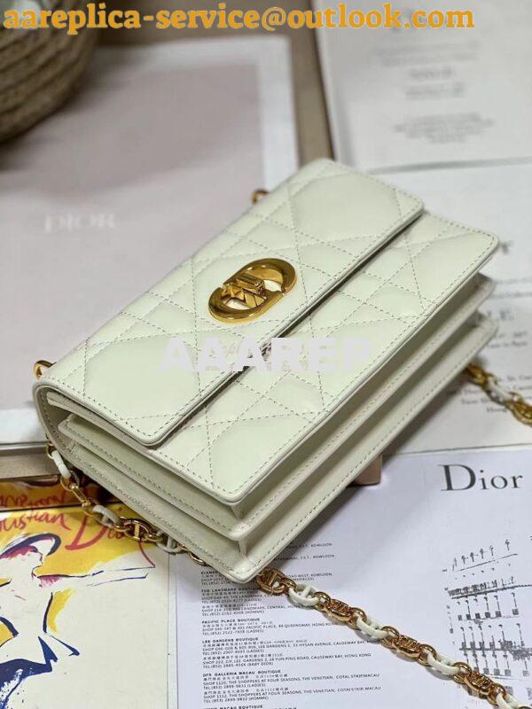 Replica Dior Miss Caro Mini Bag Macrocannage Lambskin S5169U White 7