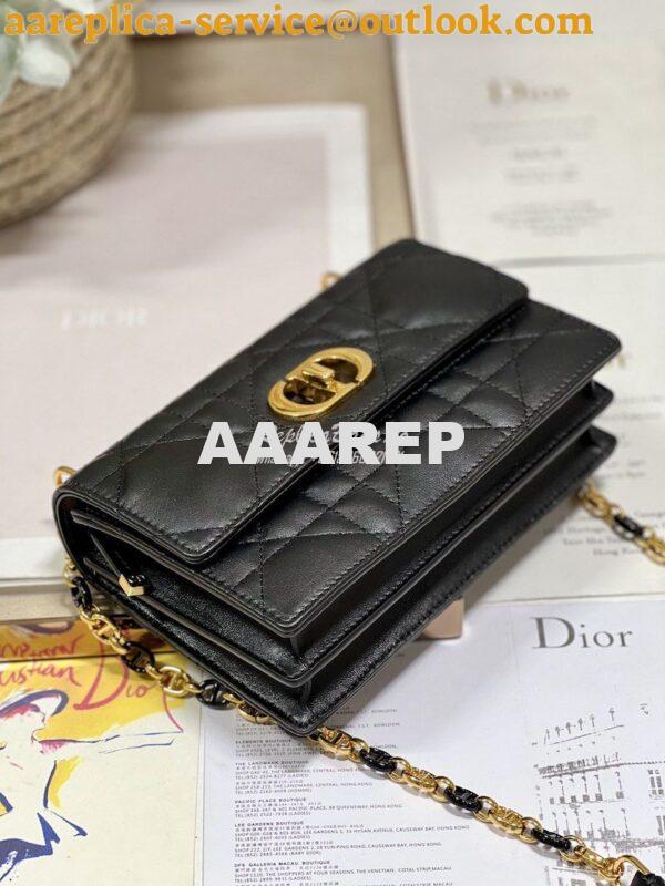 Replica Dior Miss Caro Mini Bag Macrocannage Lambskin S5169U Black 4