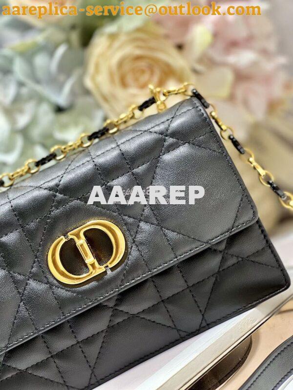 Replica Dior Miss Caro Mini Bag Macrocannage Lambskin S5169U Black 6