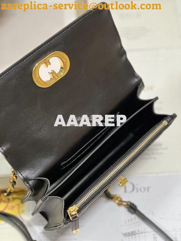 Replica Dior Miss Caro Mini Bag Macrocannage Lambskin S5169U Black 7