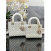 Replica Dior Mini Lady Dior Latte Calfskin Embroidered with Resin Pear