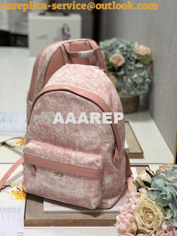 Replica Dior Pink Toile De Jouy DiorTravel Backpack Technical Fabric M 15