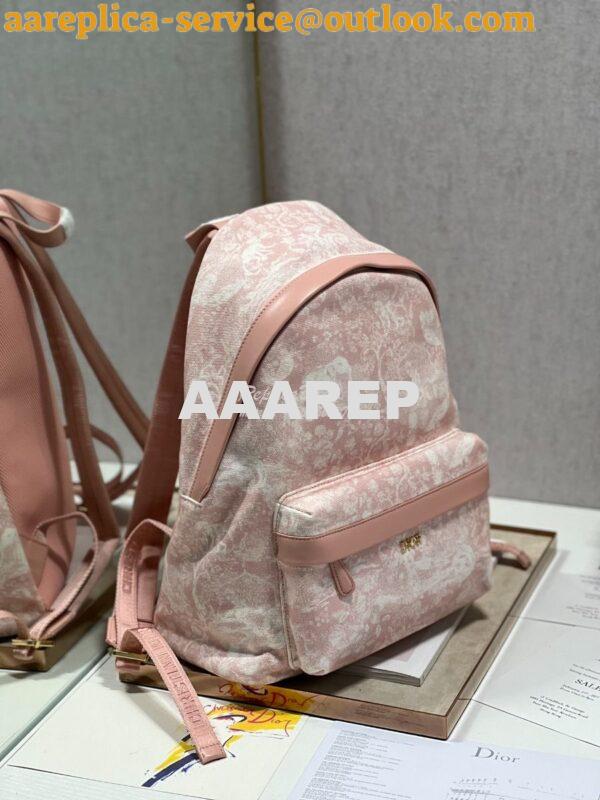 Replica Dior Pink Toile De Jouy DiorTravel Backpack Technical Fabric M 16