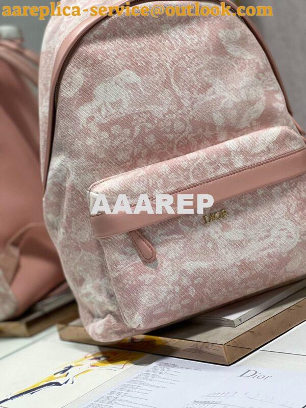 Replica Dior Pink Toile De Jouy DiorTravel Backpack Technical Fabric M 17