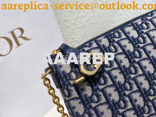 Replica Dior Midi Mini Bag Cannage Blue Oblique Jacquard S6006 6