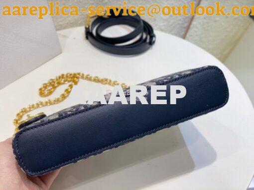 Replica Dior Midi Mini Bag Cannage Blue Oblique Jacquard S6006 9
