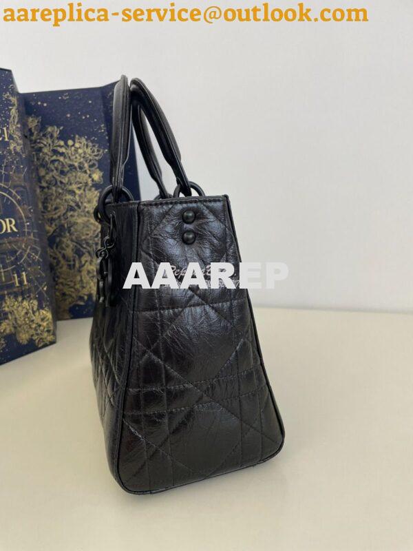 Replica Dior Medium Lady D-Sire My ABCDior Bag Black Macrocannage Crin 3
