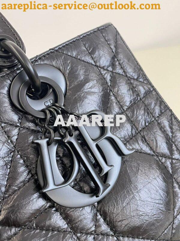 Replica Dior Small Lady D-Sire My ABCDior Bag Black Macrocannage Crink 3