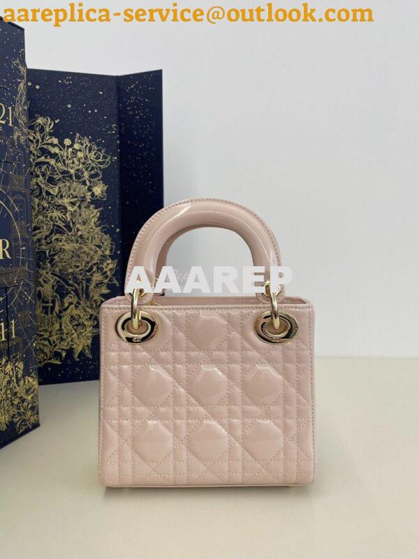 Replica Dior Quilted Powder Pink Patent Leather Mini Lady Dior Bag 8