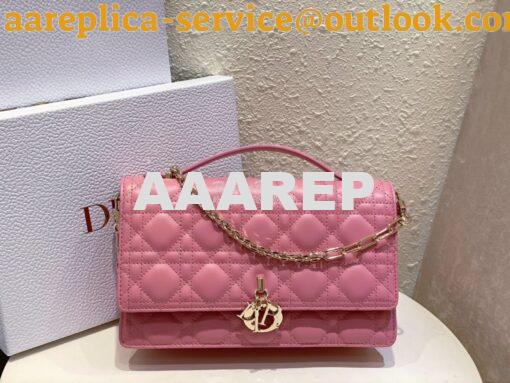 Replica Dior Miss Dior Top Handle Bag Cannage Lambskin M0997 Melocoton 2