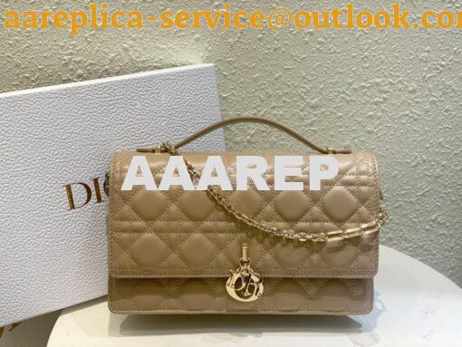 Replica Dior Miss Dior Top Handle Bag Cannage Lambskin M0997 Biscuit 2