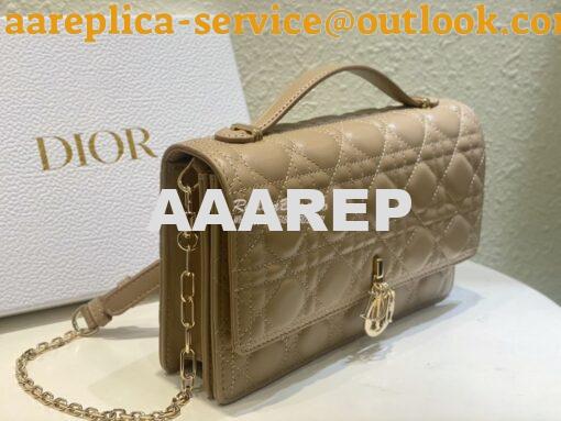 Replica Dior Miss Dior Top Handle Bag Cannage Lambskin M0997 Biscuit 4