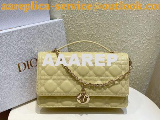 Replica Dior Miss Dior Top Handle Bag Cannage Lambskin M0997 Pastel Ye 2