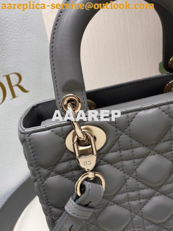 Replica Dior My ABCdior Lady Dior Bag Lambskin M0538 Gray 4