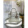 Replica Dior Mini Lady Dior Bag Patent Calfskin M0538 Black silver har 11