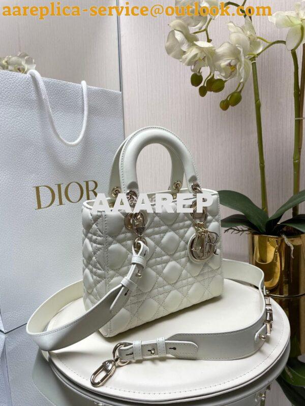 Replica Dior My ABCdior Lady Dior Bag Lambskin M0538 White 2