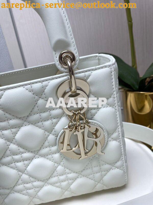 Replica Dior My ABCdior Lady Dior Bag Lambskin M0538 White 3
