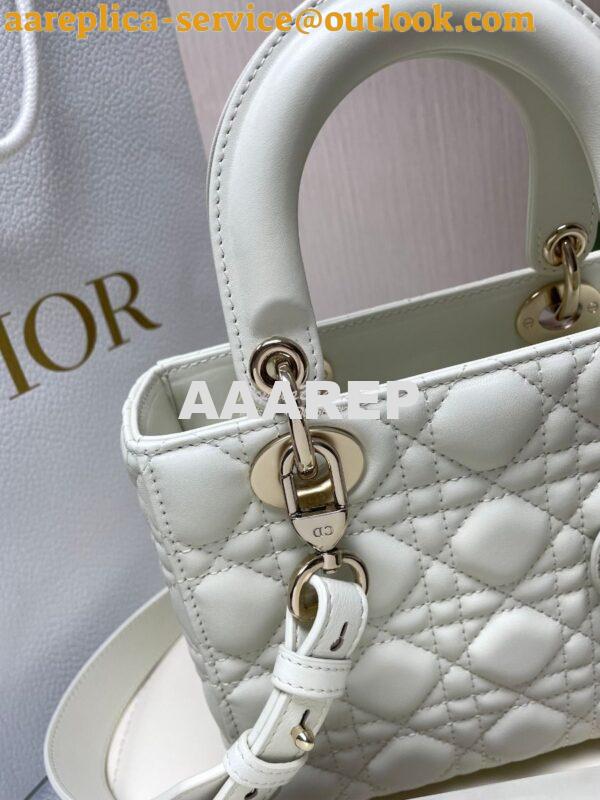 Replica Dior My ABCdior Lady Dior Bag Lambskin M0538 White 5