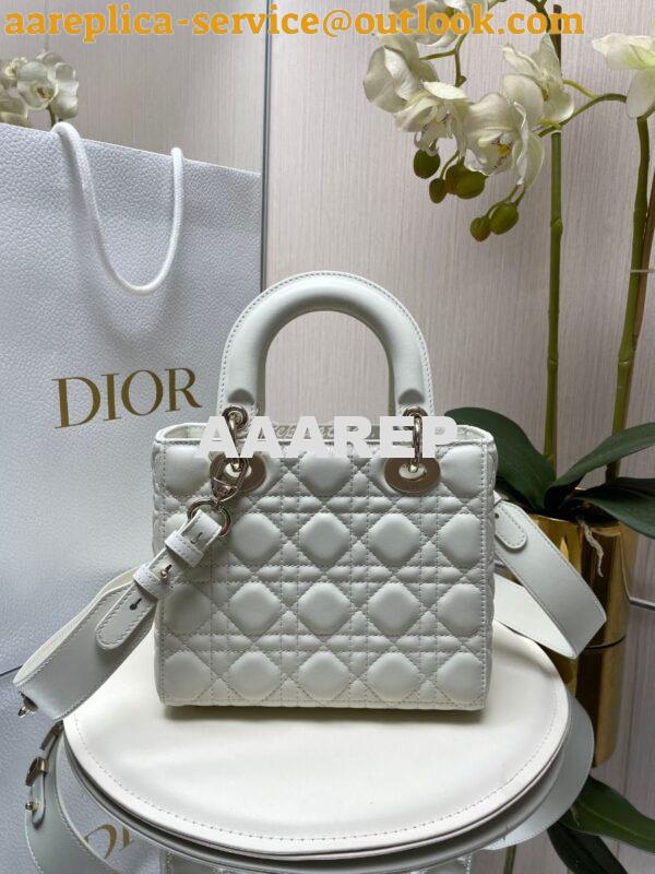 Replica Dior My ABCdior Lady Dior Bag Lambskin M0538 White 7