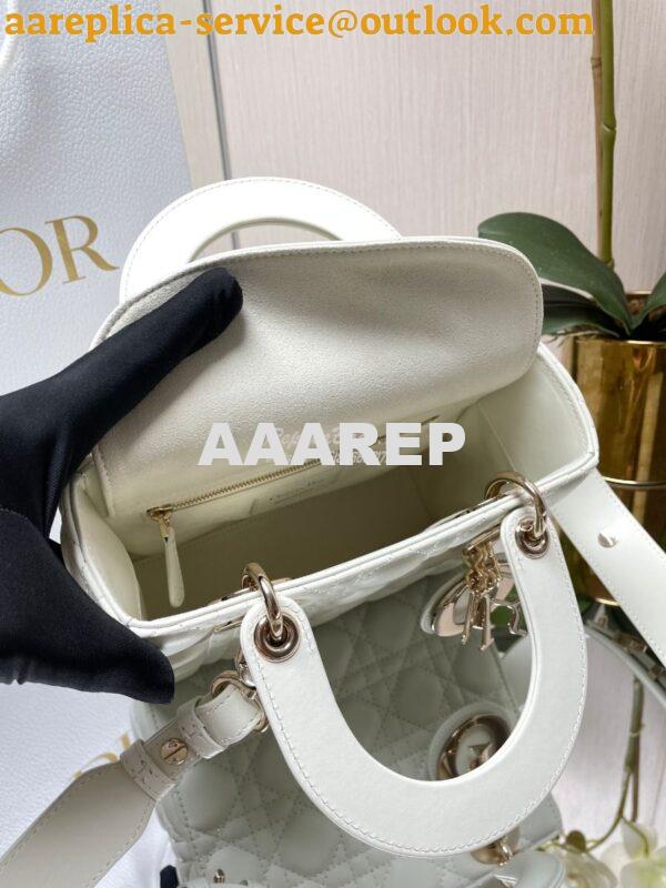 Replica Dior My ABCdior Lady Dior Bag Lambskin M0538 White 8