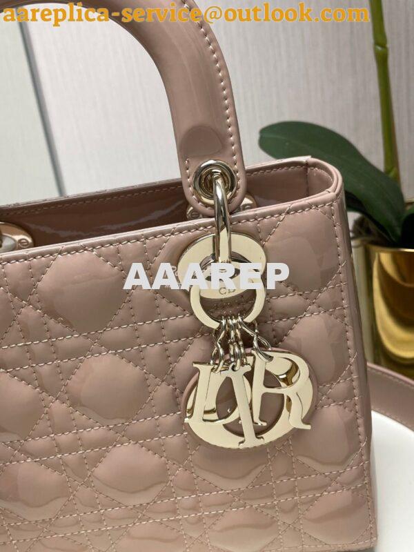Replica Dior My ABCdior Lady Dior Bag Patent Calfskin M0538 Caramel Be 3