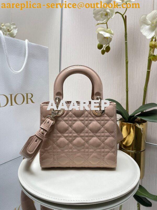 Replica Dior My ABCdior Lady Dior Bag Patent Calfskin M0538 Caramel Be 9