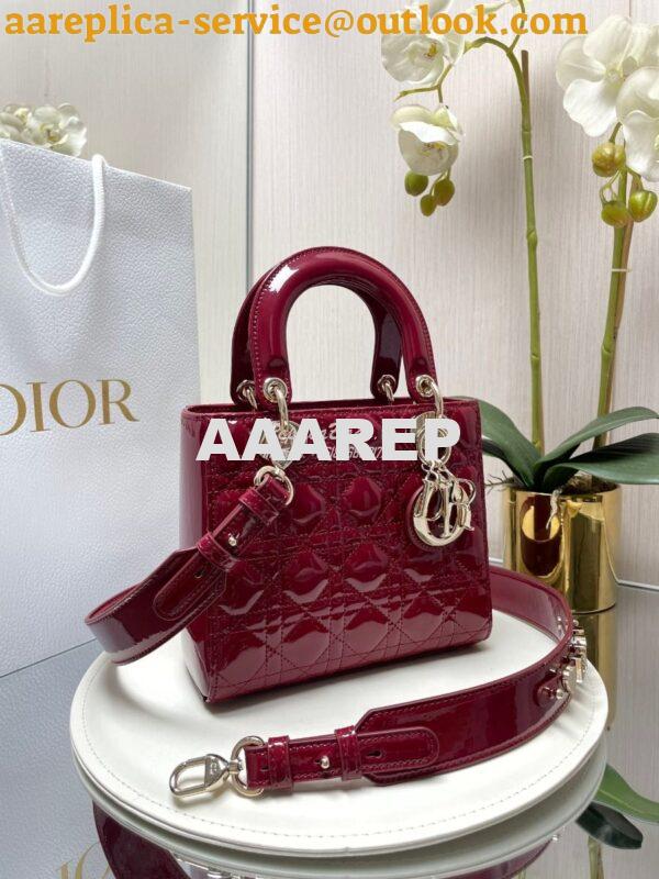 Replica Dior My ABCdior Lady Dior Bag Patent Calfskin M0538 Wine 2