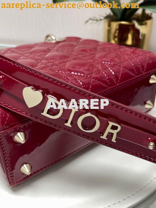 Replica Dior My ABCdior Lady Dior Bag Patent Calfskin M0538 Wine 3