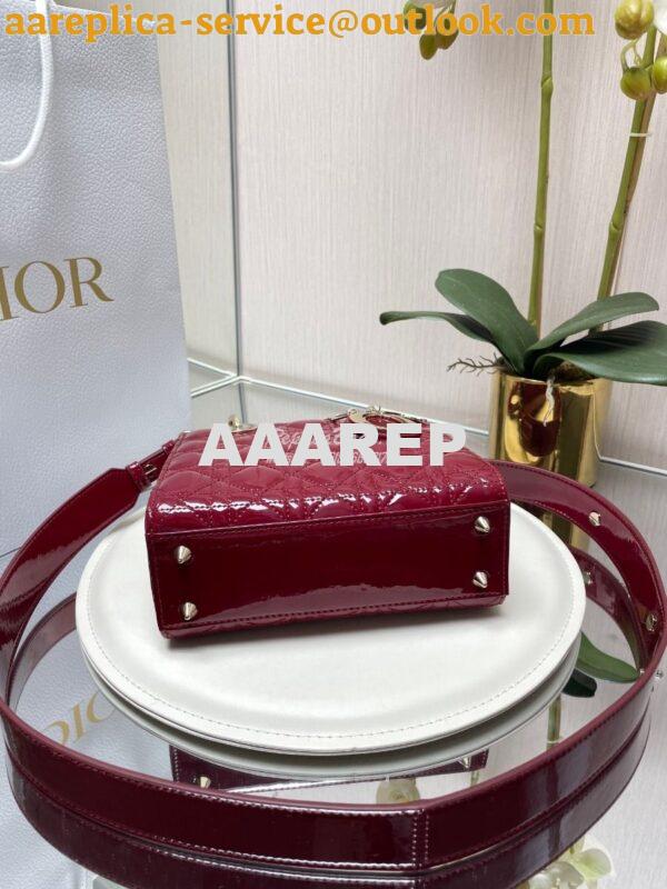 Replica Dior My ABCdior Lady Dior Bag Patent Calfskin M0538 Wine 9